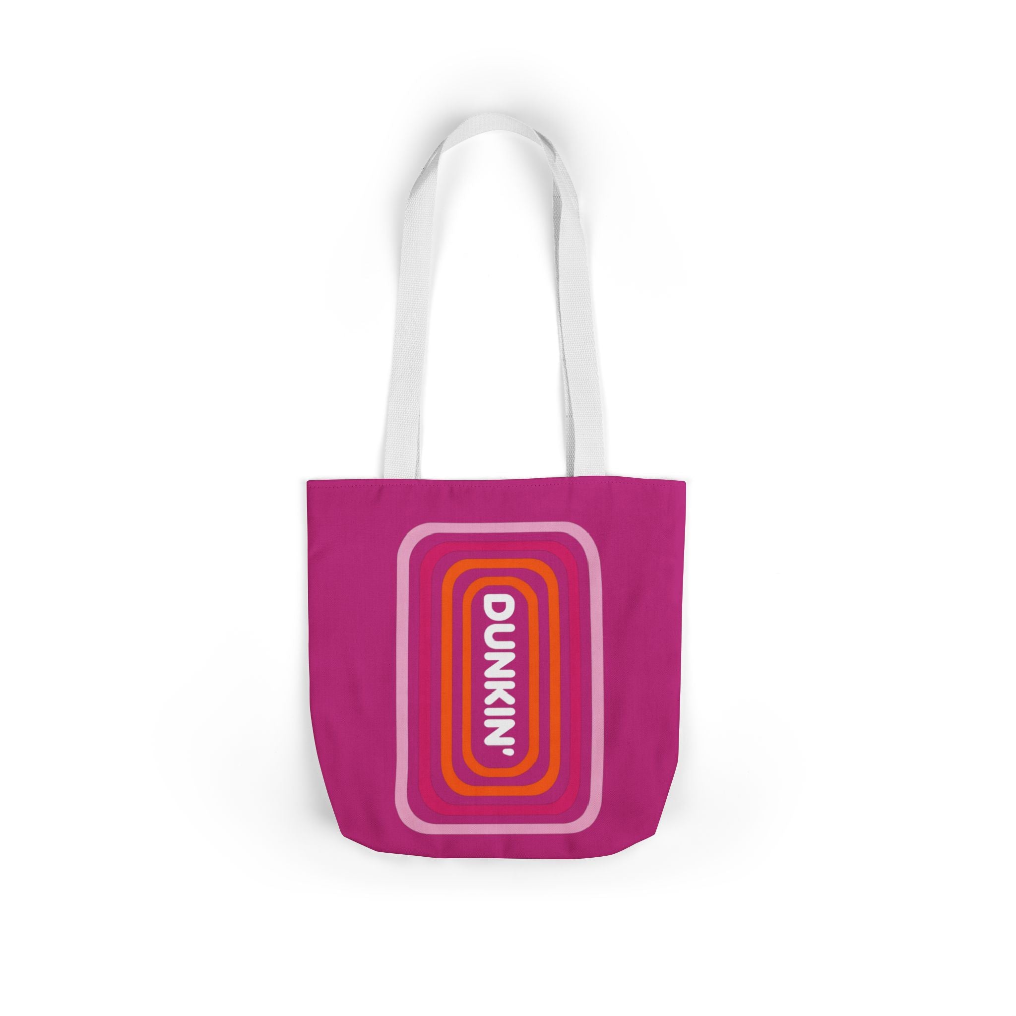 Tote Bag — Retro Pink 'Dunkin' Logo' Canvas Tote - Creations by Chris and Carlos