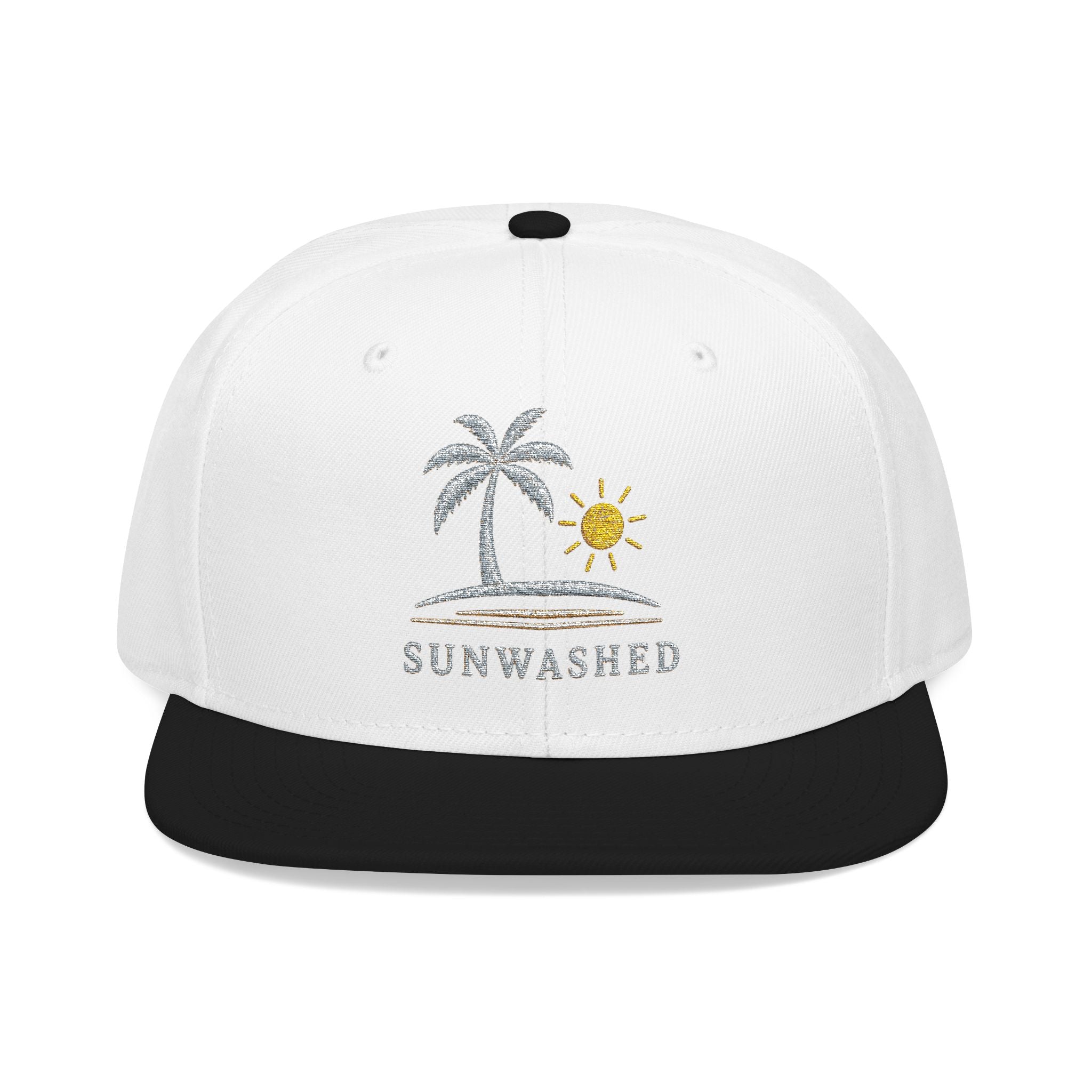 Crashed Palm Tree Snapback Hat — Embroidered Beach Sun Cap - Creations by Chris and Carlos