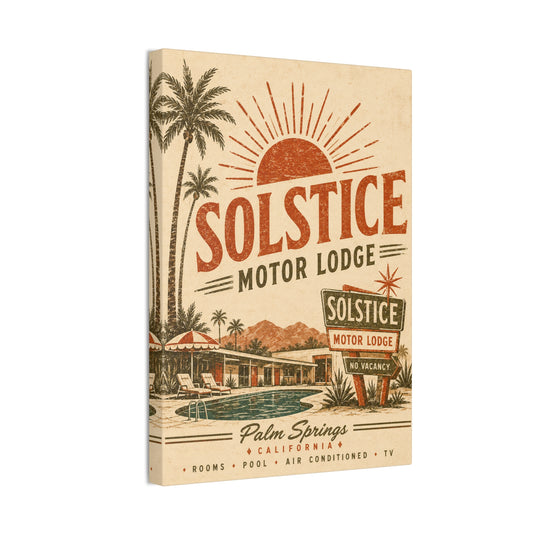 Solstice Motor Lodge Vintage Palm Springs Canvas Wall Art - Creations by Chris and Carlos