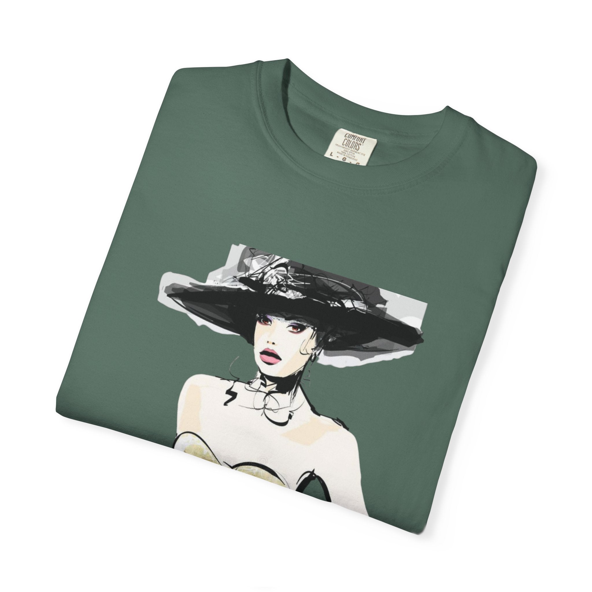 Fashion Illustration Tee — Vintage Chic Lady Graphic T-Shirt - Creations by Chris and Carlos