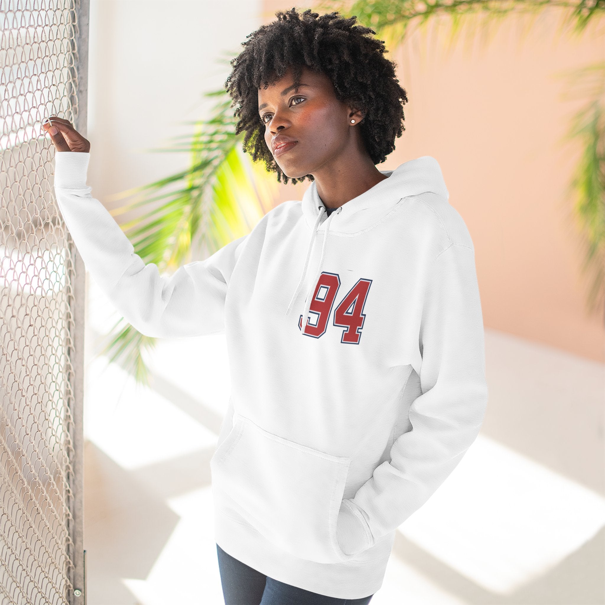 94 BNY Bunny Football Hoodie — Funny Easter Sports Pullover - Creations by Chris and Carlos