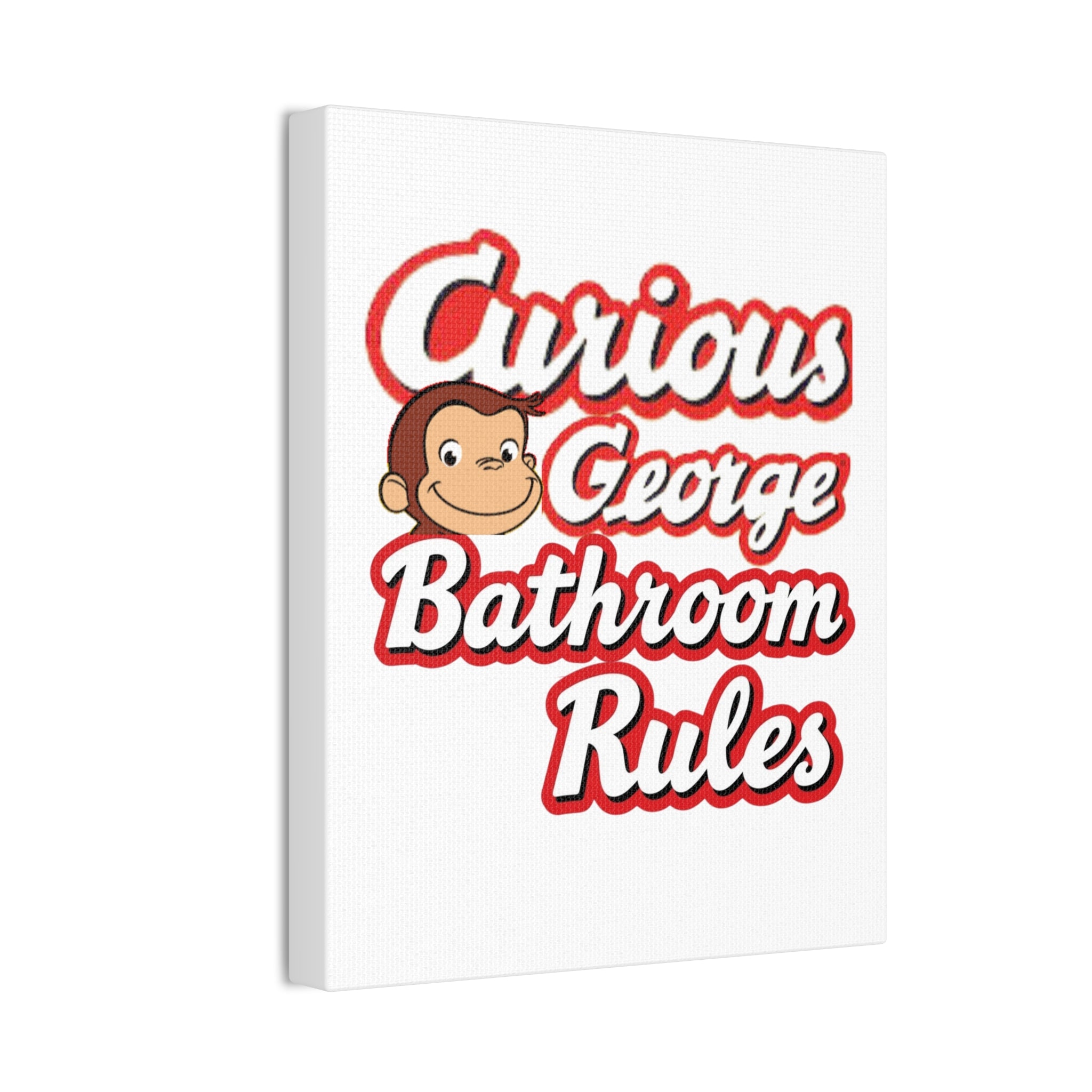 Bathroom Rules Canvas — Curious Monkey Kids Wall Art - Creations by Chris and Carlos