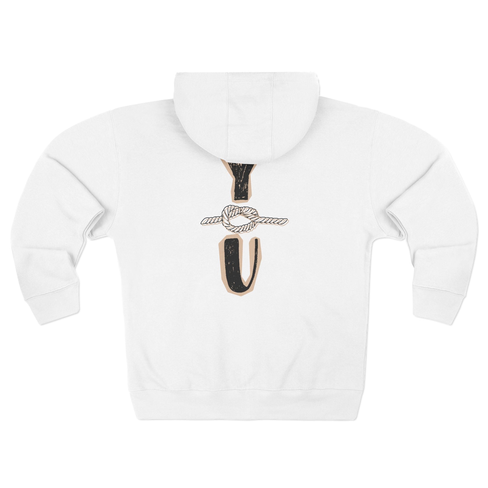 Y KNOT U Rope Knot Anchor Zip Hoodie — Nautical Graphic Unisex Zip-Up - Creations by Chris and Carlos