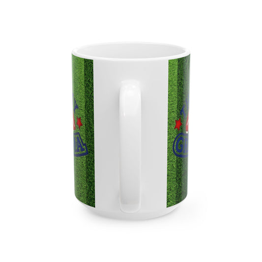 That’s My Grandma Football Mug — Green Field Ceramic Coffee Cup (11oz, 15oz) - Creations by Chris and Carlos
