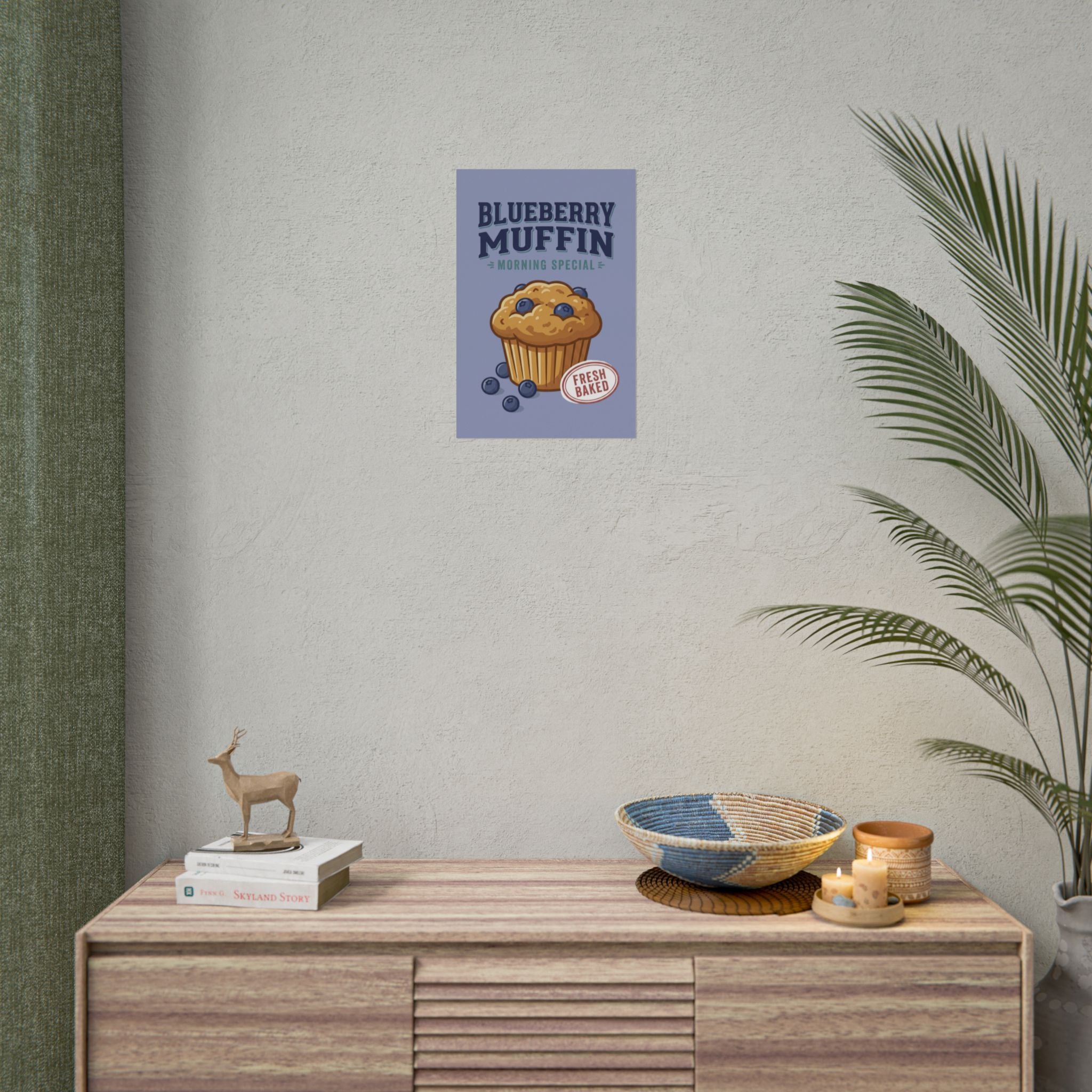 Blueberry Muffin Poster - 'Morning Special' Fresh Baked Kitchen Wall Art - Creations by Chris and Carlos