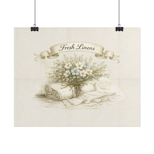 Fresh Linens Floral Poster - Creations by Chris and Carlos