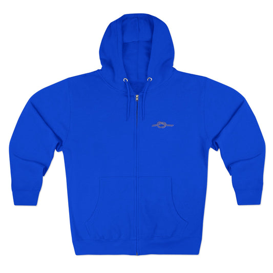 Y KNOT U Rope Knot Anchor Zip Hoodie — Nautical Graphic Unisex Zip-Up - Creations by Chris and Carlos