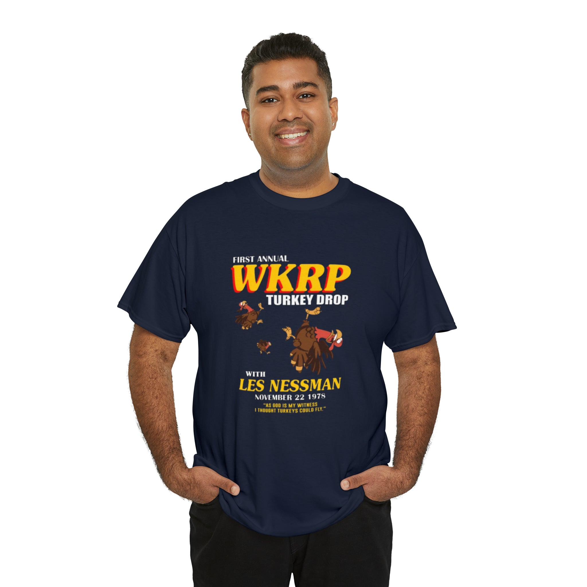 WKRP 70's TV Show- Unisex Heavy Cotton T-Shirt - Creations by Chris and Carlos