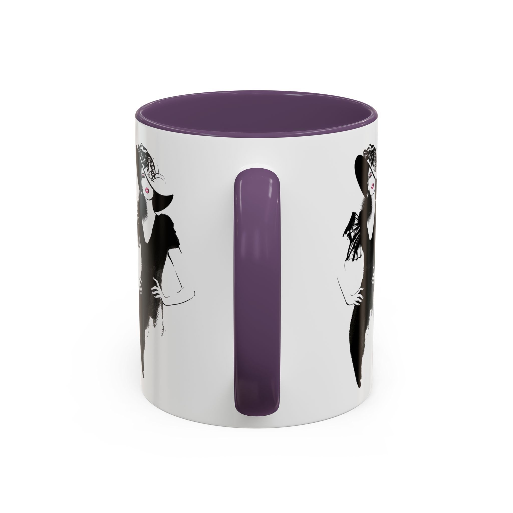 Elegant Lady Fashion Coffee Mug – Vintage Chic Black & White Accent - Creations by Chris and Carlos