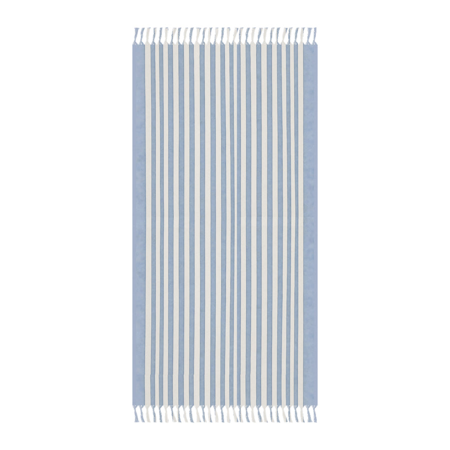 Boho Striped Turkish Beach Towel - Lightweight Fringe Cotton Swim & Pool Towel