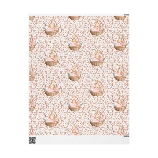 Easter Floral Bunny Wrapping Paper Roll — Cute Pastel Easter Gift Wrap - Creations by Chris and Carlos