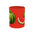 Watermelon Pattern Accent Mug — Bright Red Fruit Coffee Cup (11/15oz)