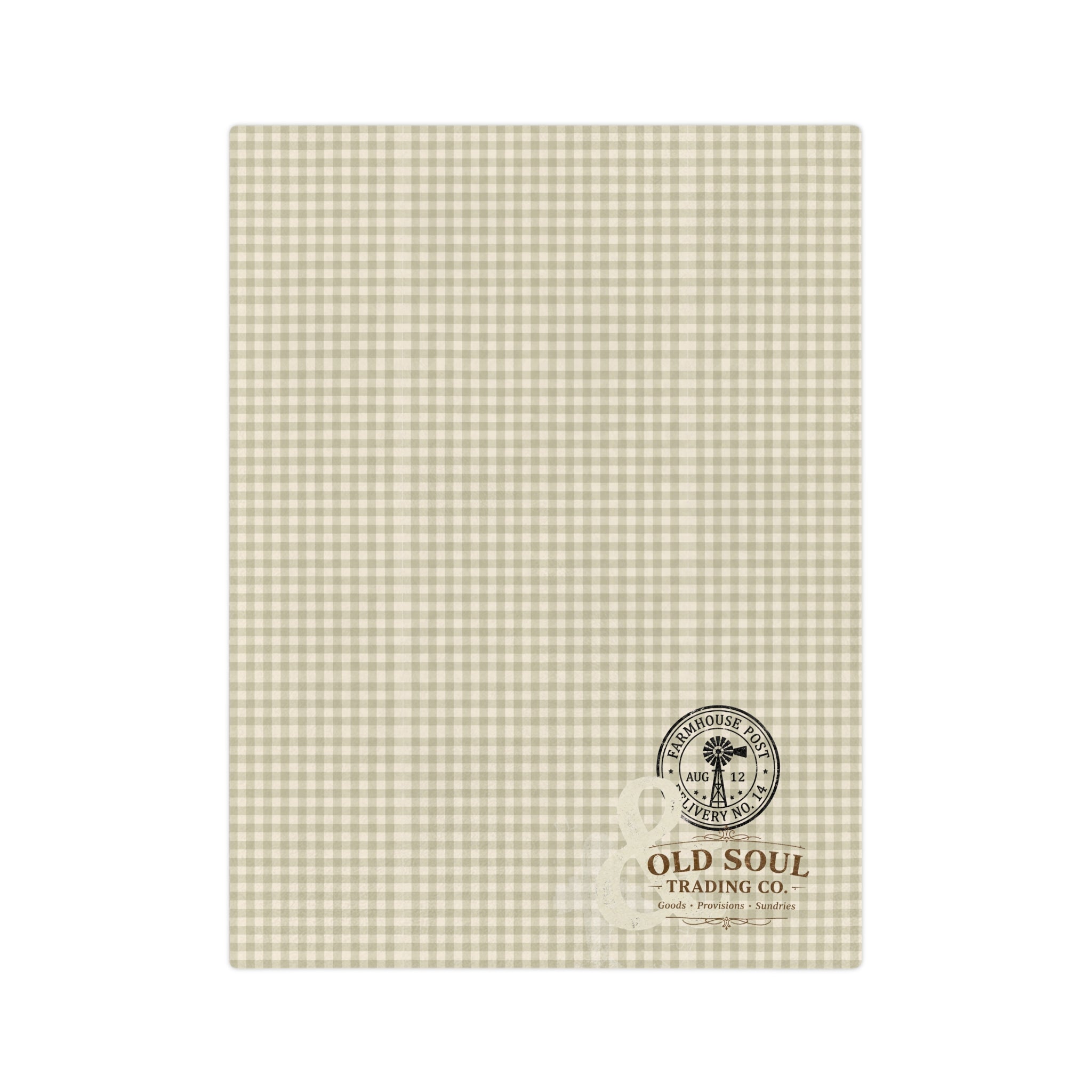 Velveteen Microfiber Blanket — Vintage Plaid 'Old Soul Trading Co.' Cozy Throw - Creations by Chris and Carlos