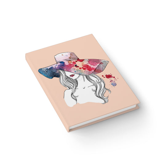 Journal - Watercolor Hat Woman Hardcover Journal - Creations by Chris and Carlos