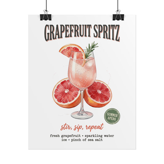 Rolled Poster — Grapefruit Spritz Vintage Fruit Market Print - Creations by Chris and Carlos