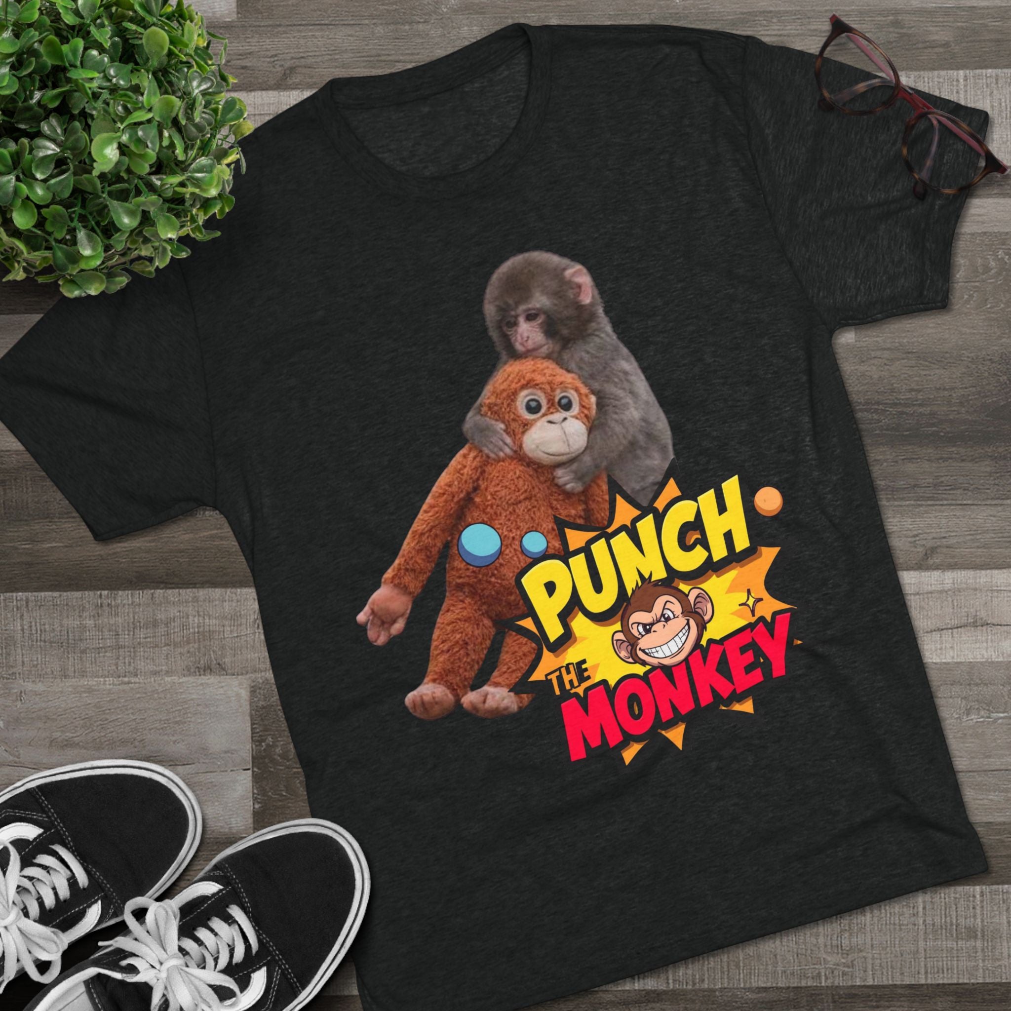 Punch the Monkey T-Shirt — Retro Comic Cartoon Monkey Graphic Tee - Creations by Chris and Carlos