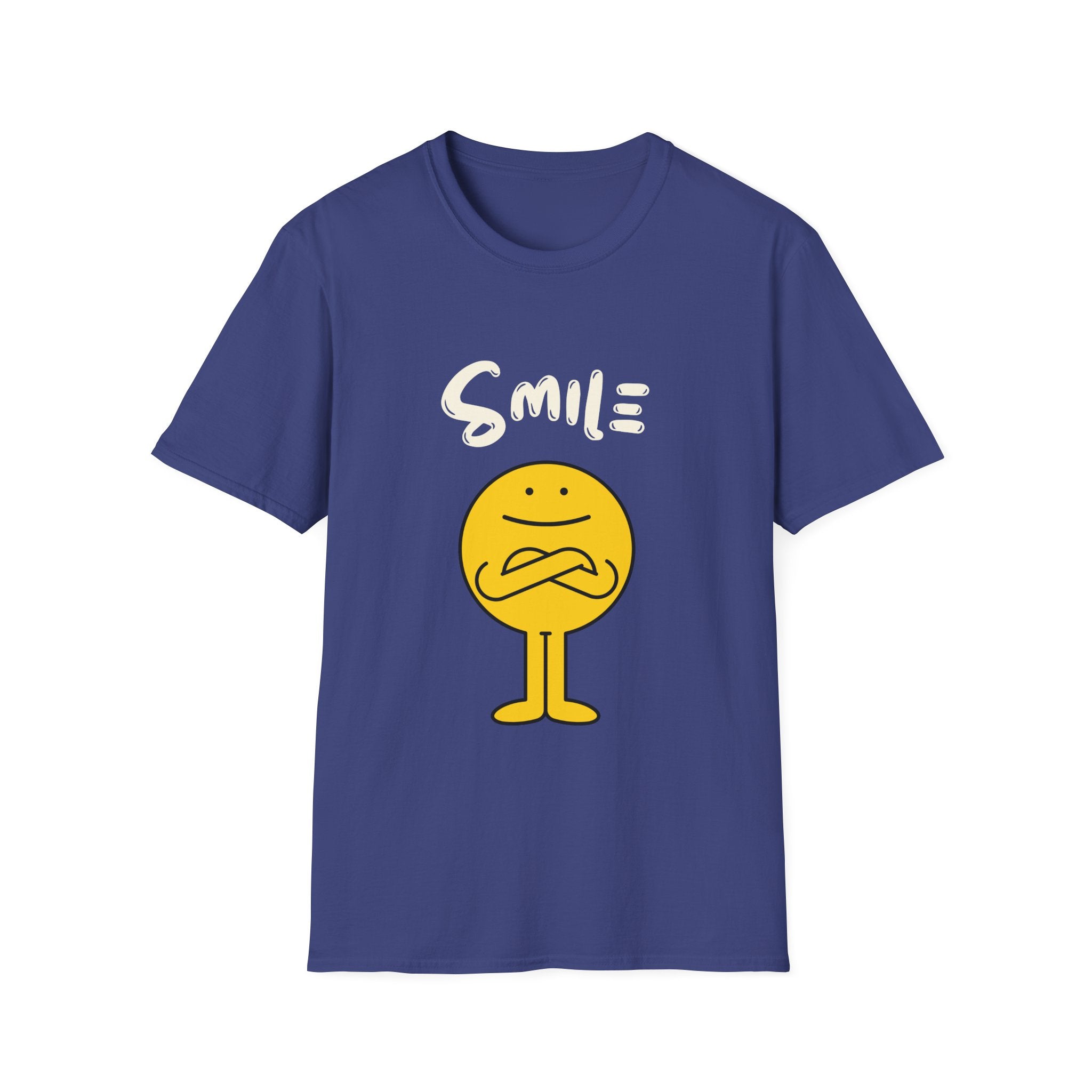 Smile Angry Emoji T-Shirt — Funny Yellow Emoticon Graphic Tee - Creations by Chris and Carlos