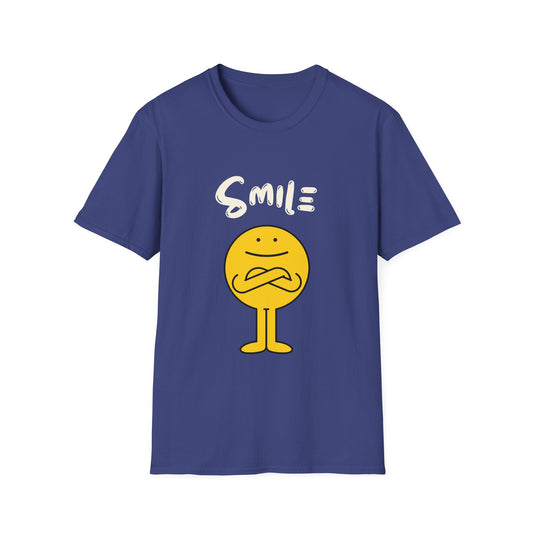 Smile Angry Emoji T-Shirt — Funny Yellow Emoticon Graphic Tee - Creations by Chris and Carlos