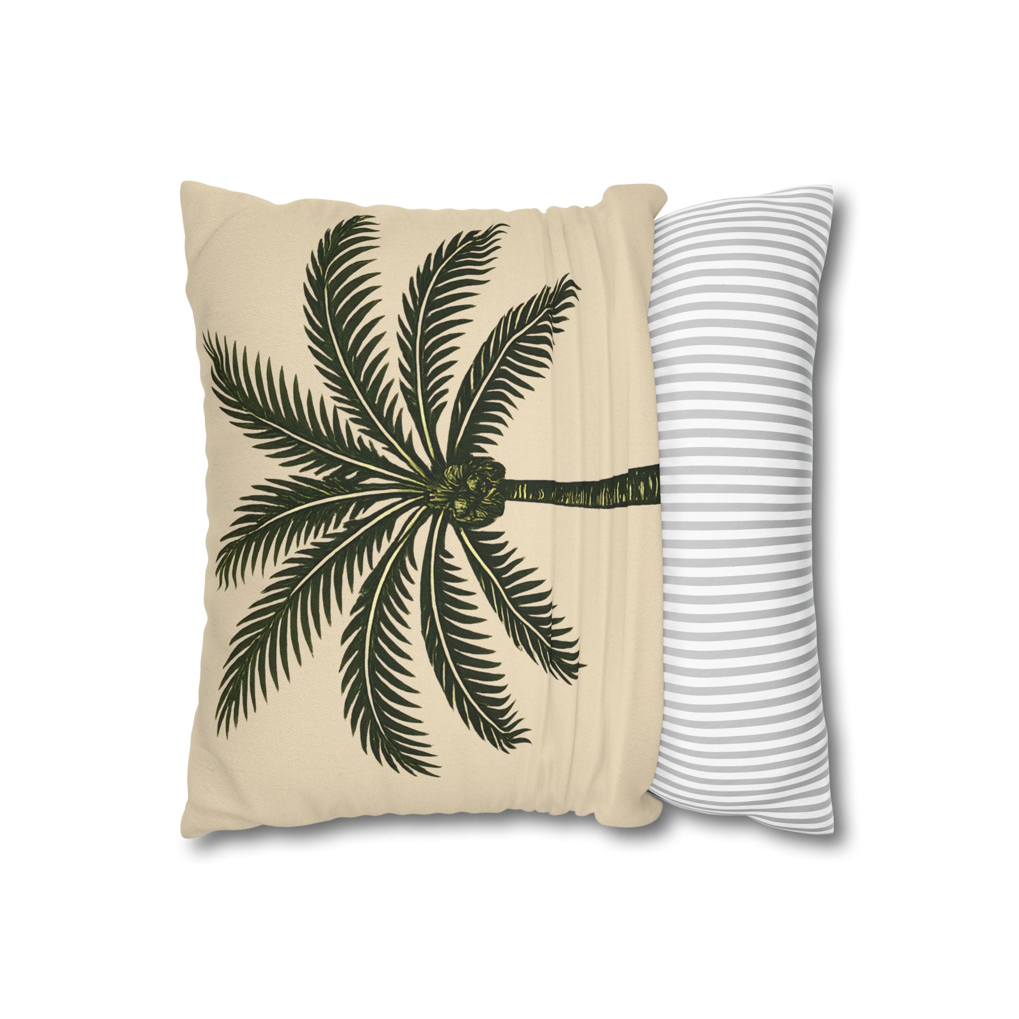 Palm Tree Throw Pillowcase — Tropical Decorative Pillow Cover - Creations by Chris and Carlos