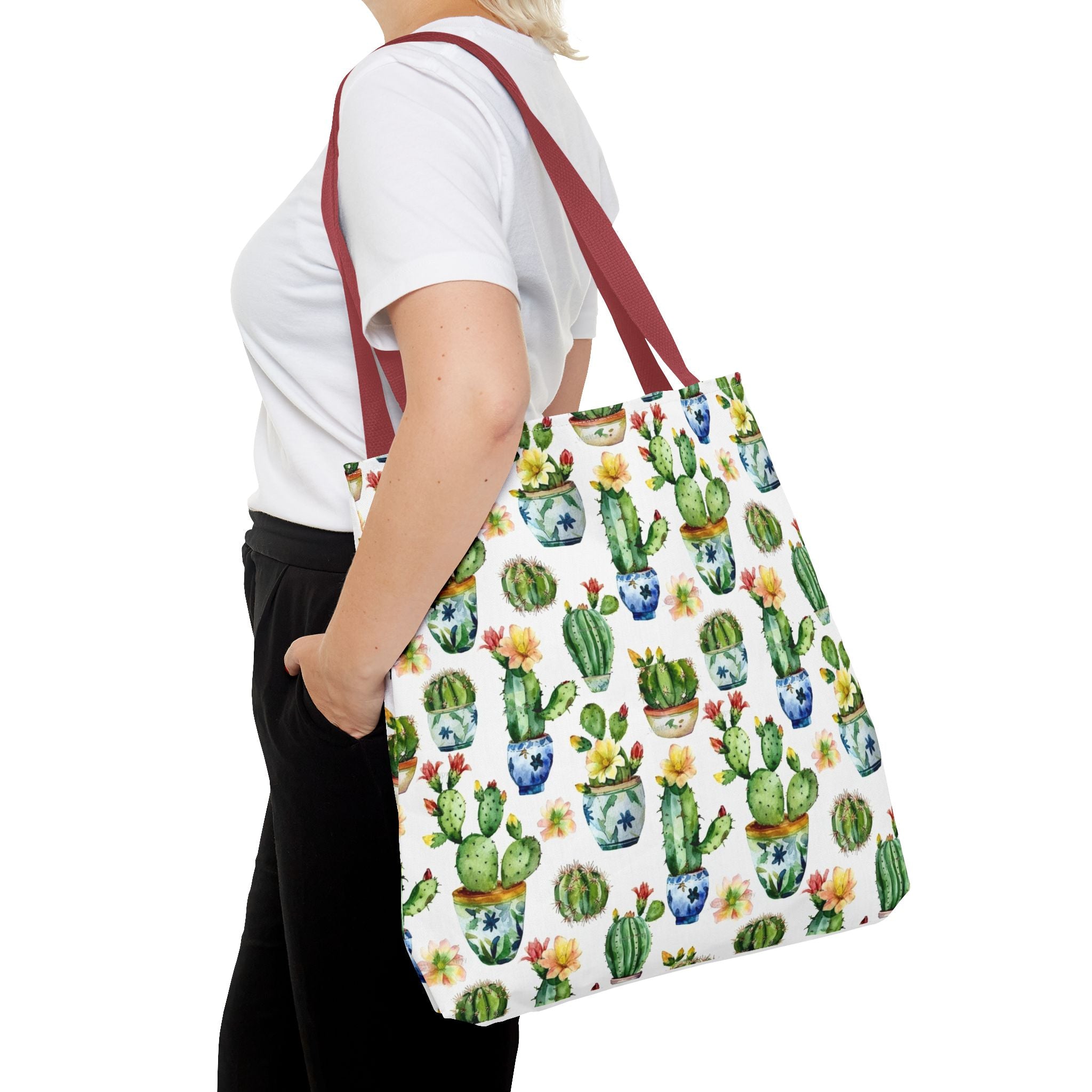 Sol y Alegría (Sun and Joy) Collection- Cactus Succulent Pattern Microfiber Blanket Soft Velveteen Throw for Home & Garden Lovers Cactus Watercolor Tote Bag – Floral Potted Succulent Pattern All-Over Print - Creations by Chris and Carlos