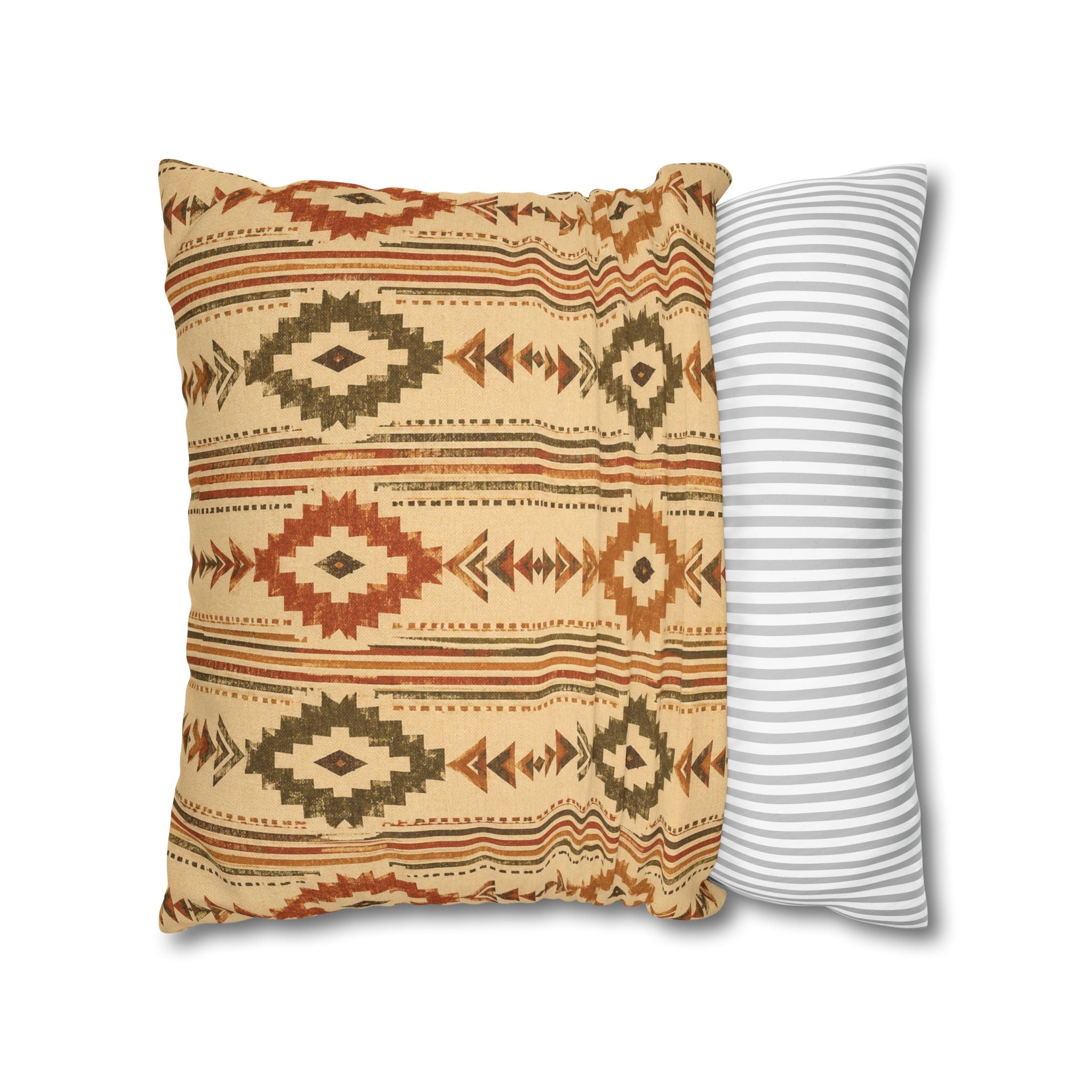 Southwestern Geometric Throw Pillowcase — Aztec Diamond Pattern - Creations by Chris and Carlos