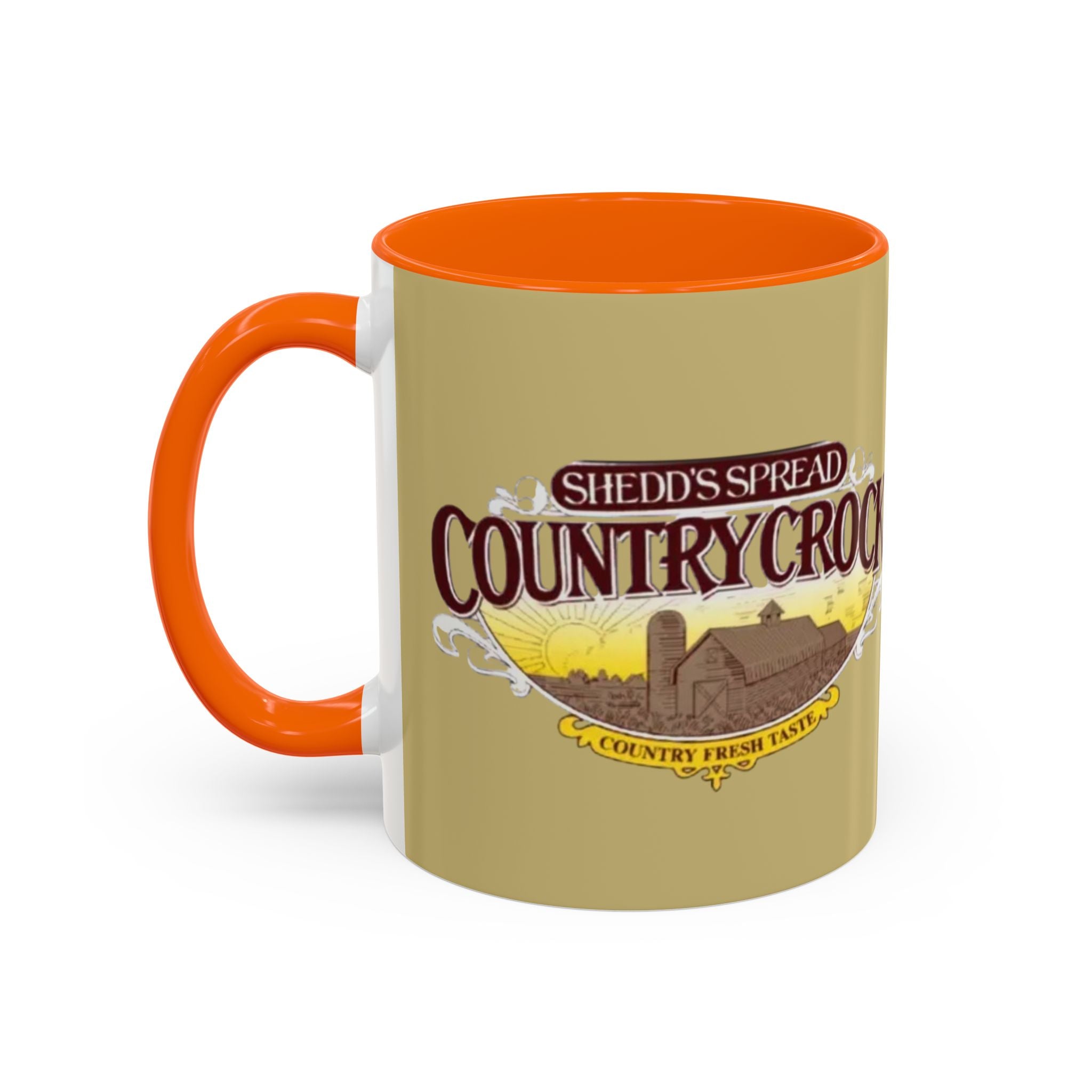Country Crock Logo Accent Coffee Mug — Retro Farmhouse Butter Spread Design (11/15oz) - Creations by Chris and Carlos
