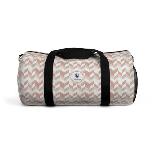 Prism Point Athletic Collection Chevron Blush Duffel Bag — Pink Geometric Travel Gym Bag - Creations by Chris and Carlos