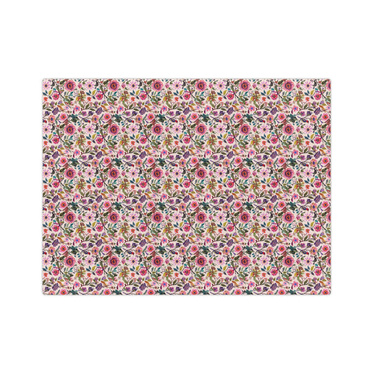 Floral Velveteen Microfiber Blanket — Pink Garden Rose Pattern, Soft Cozy Throw for Bedroom & Gifts - Creations by Chris and Carlos