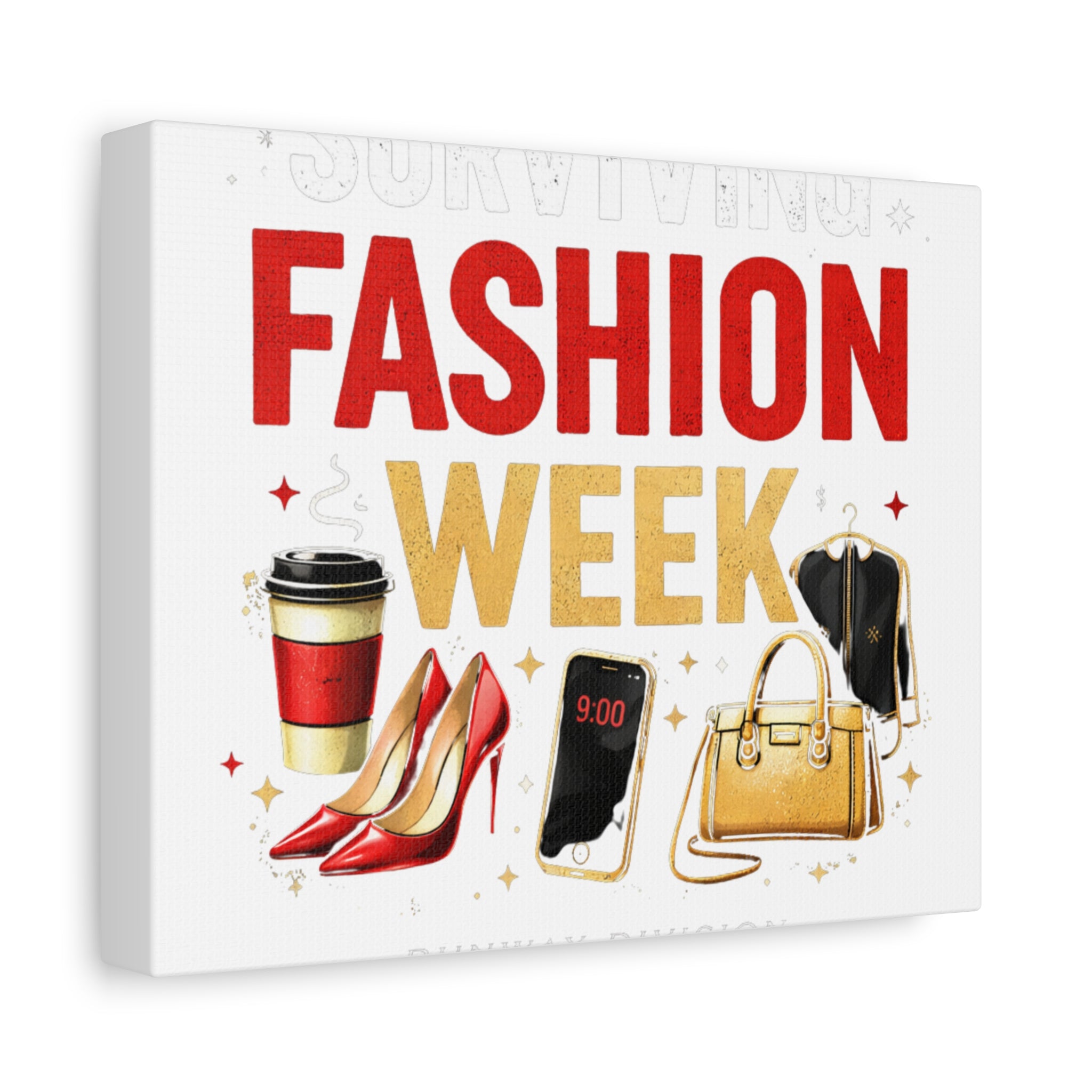 Surviving Fashion Week Canvas Art – Chic Fashion Illustration Wall Decor - Creations by Chris and Carlos