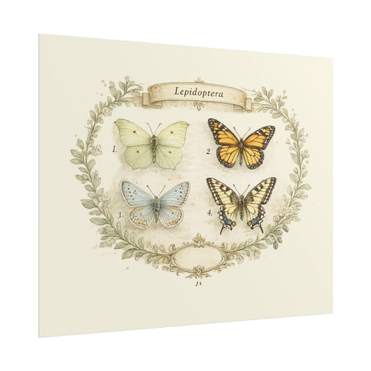 Butterfly Botanical Poster — Vintage Lepidoptera Wall Art Print - Creations by Chris and Carlos