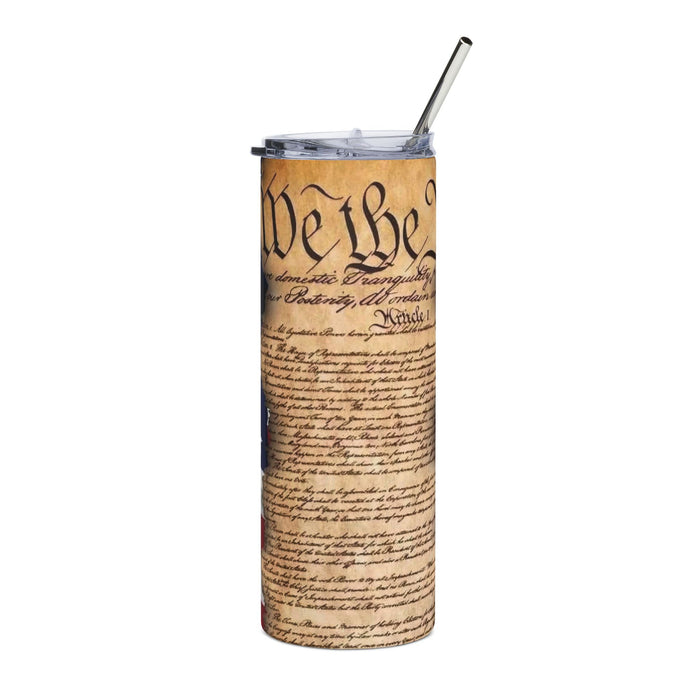 20oz Stainless Tumbler — Constitution & American Flag Patriotic Travel Cup