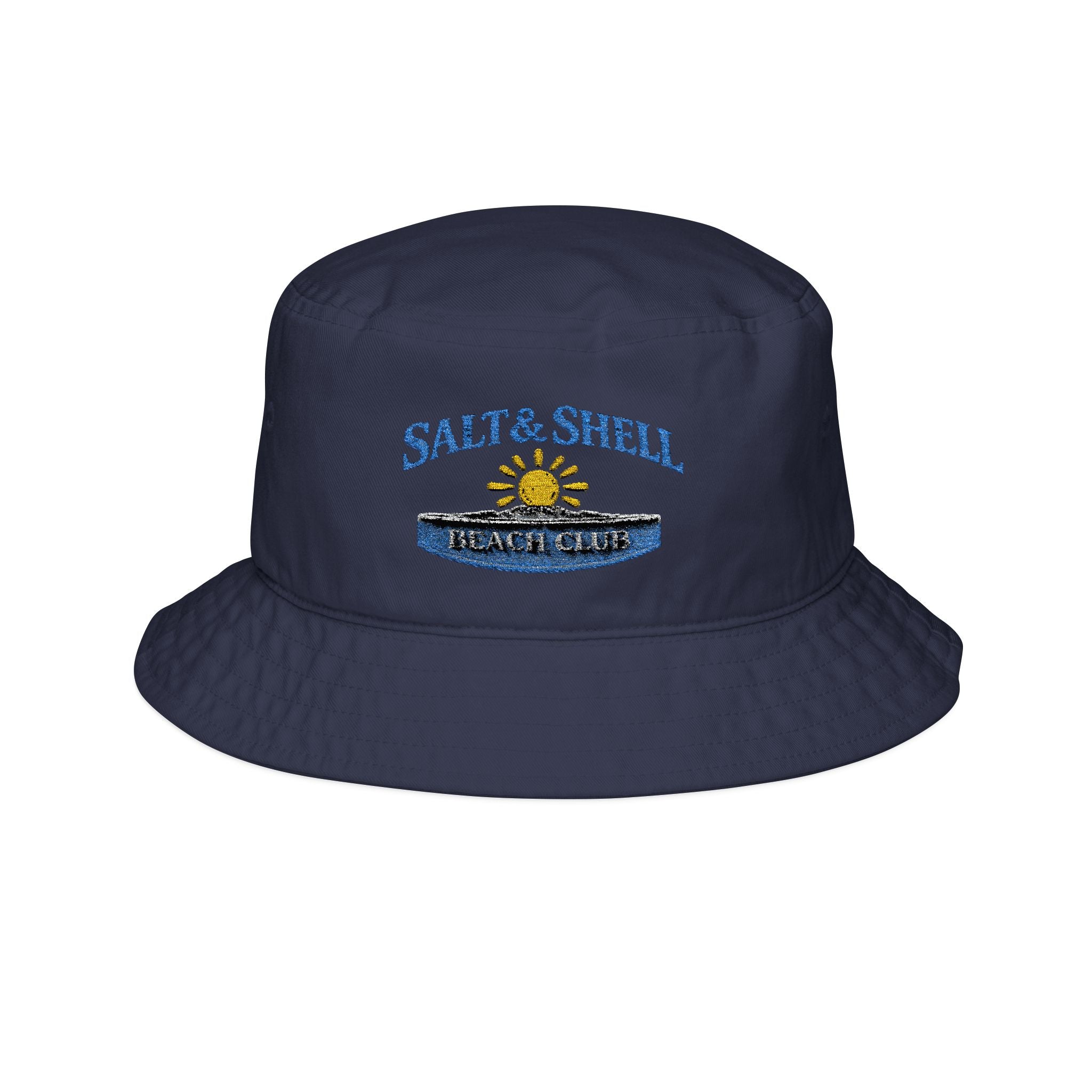 Salt & Shell Embroidered Bucket Hat – Beach Sun & Surf Logo - Creations by Chris and Carlos