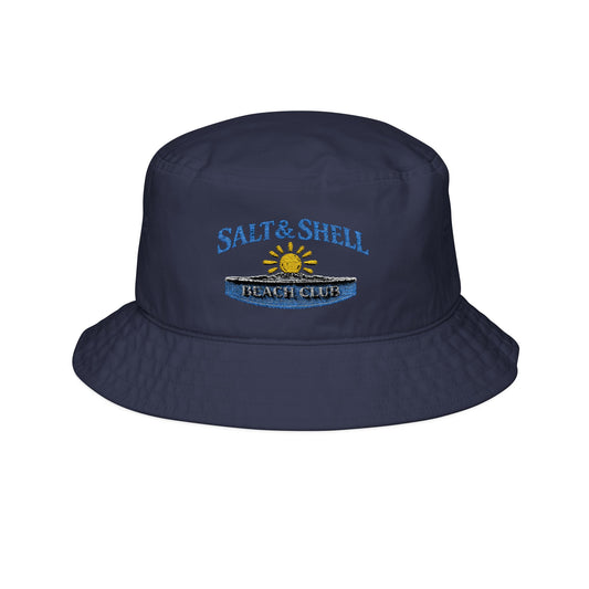 Salt & Shell Embroidered Bucket Hat – Beach Sun & Surf Logo - Creations by Chris and Carlos
