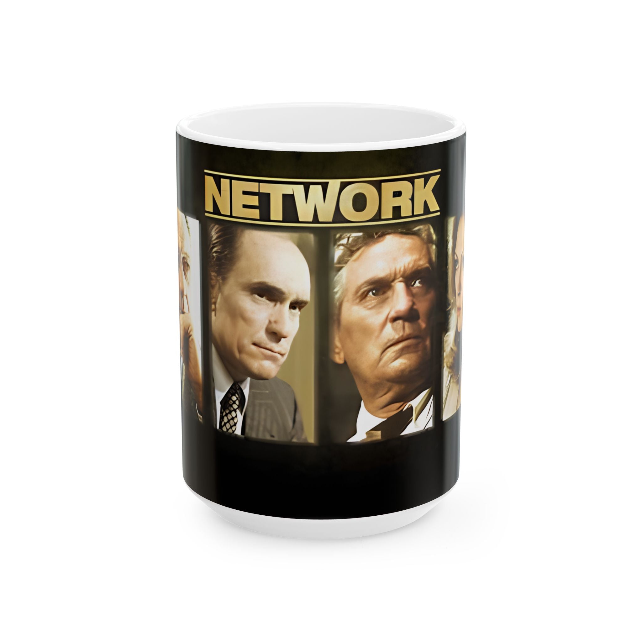 Network Movie Cast Ceramic Mug — Vintage Film Poster Coffee Cup (11oz/15oz) - Creations by Chris and Carlos