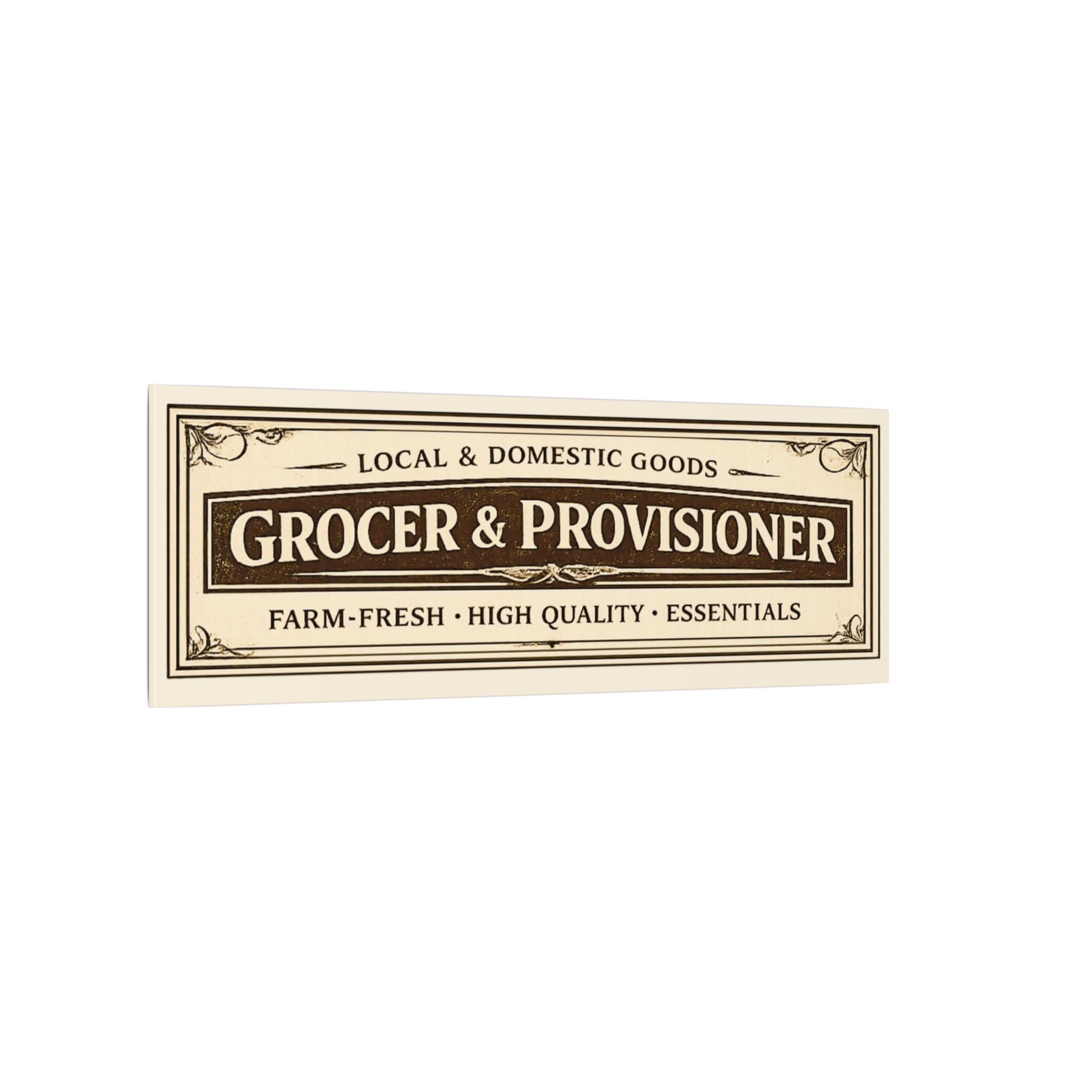 Grocer & Provisioner Vintage Canvas Sign - Rustic Farmhouse Kitchen Wall Art - Creations by Chris and Carlos