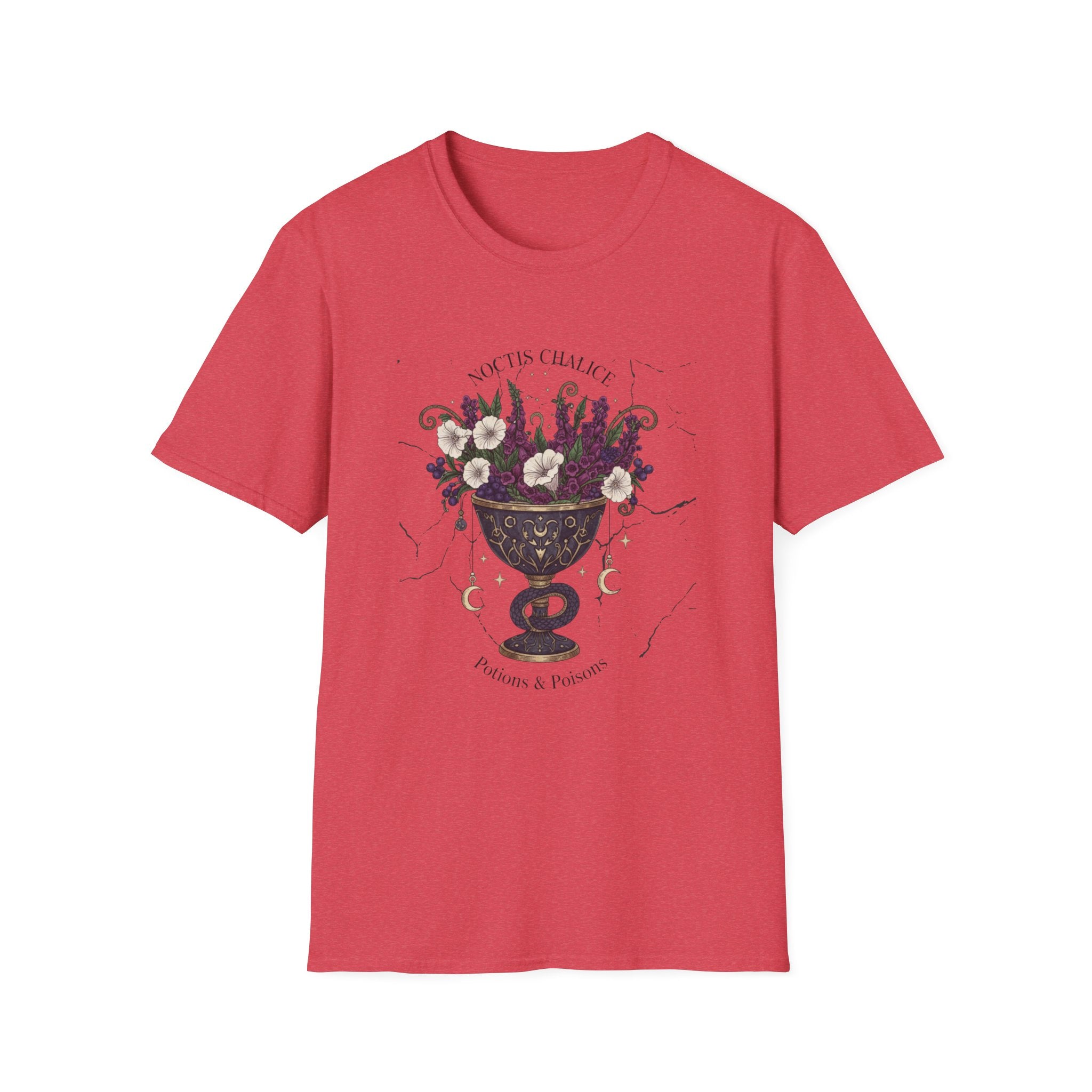 Occult Floral Chalice T-Shirt — 'Make Tea, Change Fate' Mystic Gothic Tee - Creations by Chris and Carlos