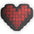 Pixel Heart Shaped Pillow — Red Grunge Heart Accent Pillow