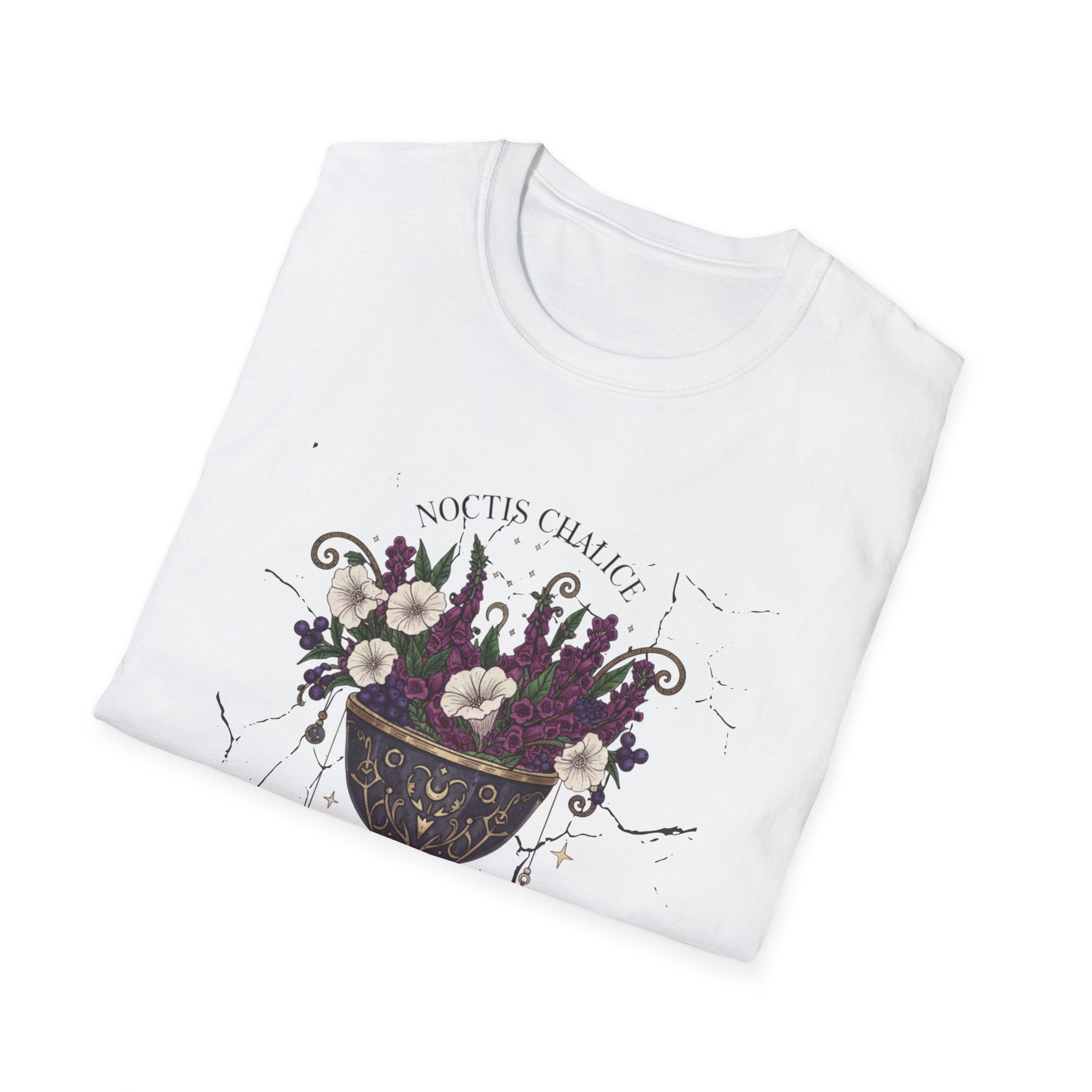 Occult Floral Chalice T-Shirt — 'Make Tea, Change Fate' Mystic Gothic Tee - Creations by Chris and Carlos