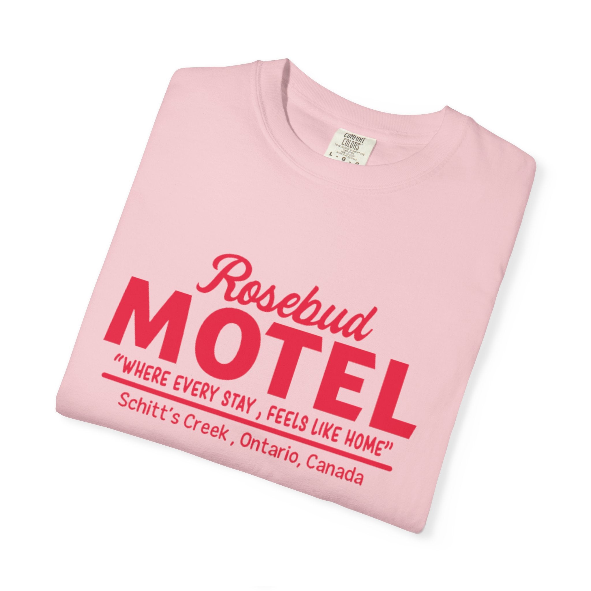 Rosebud Motel T-Shirt — Vintage 'Where Every Stay Feels Like Home' Graphic Tee - Creations by Chris and Carlos