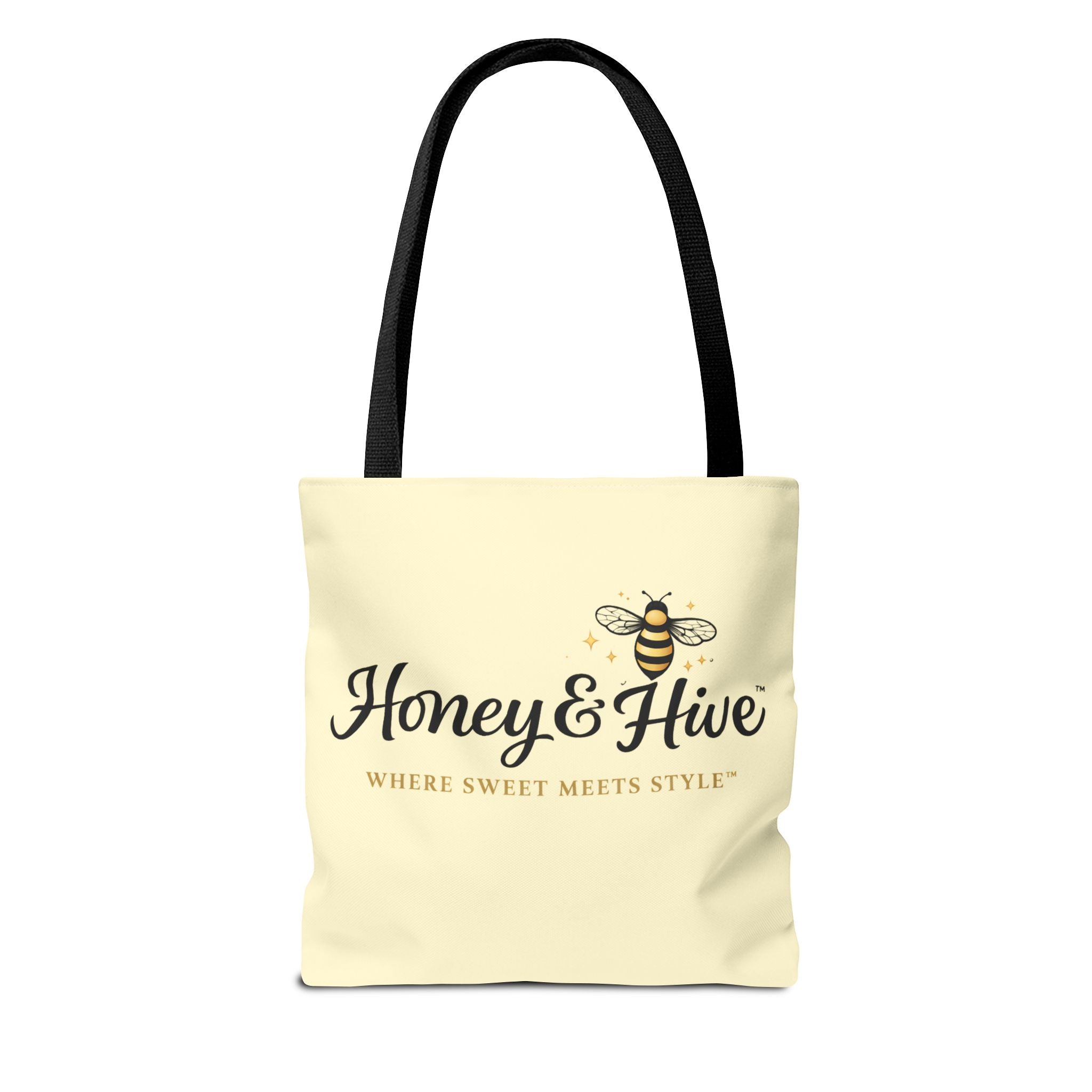 Honey & Hive Logo Tote Bag — Cute Bee Market Tote, "Where Sweet Meets Style" - Creations by Chris and Carlos
