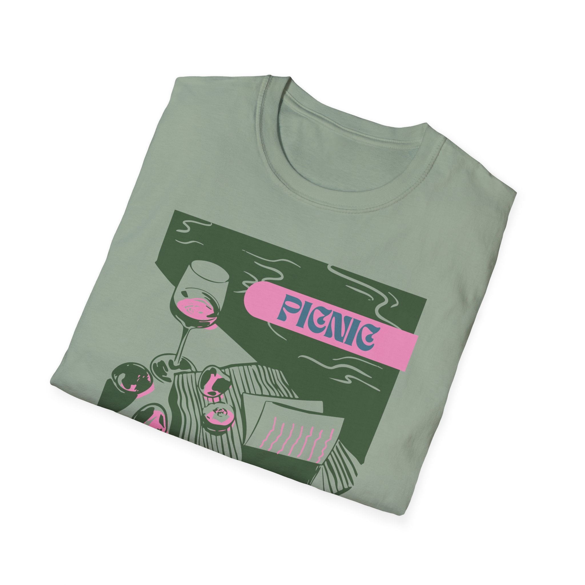 Picnic Graphic T-Shirt — Retro Picnic Scene Tee - Creations by Chris and Carlos