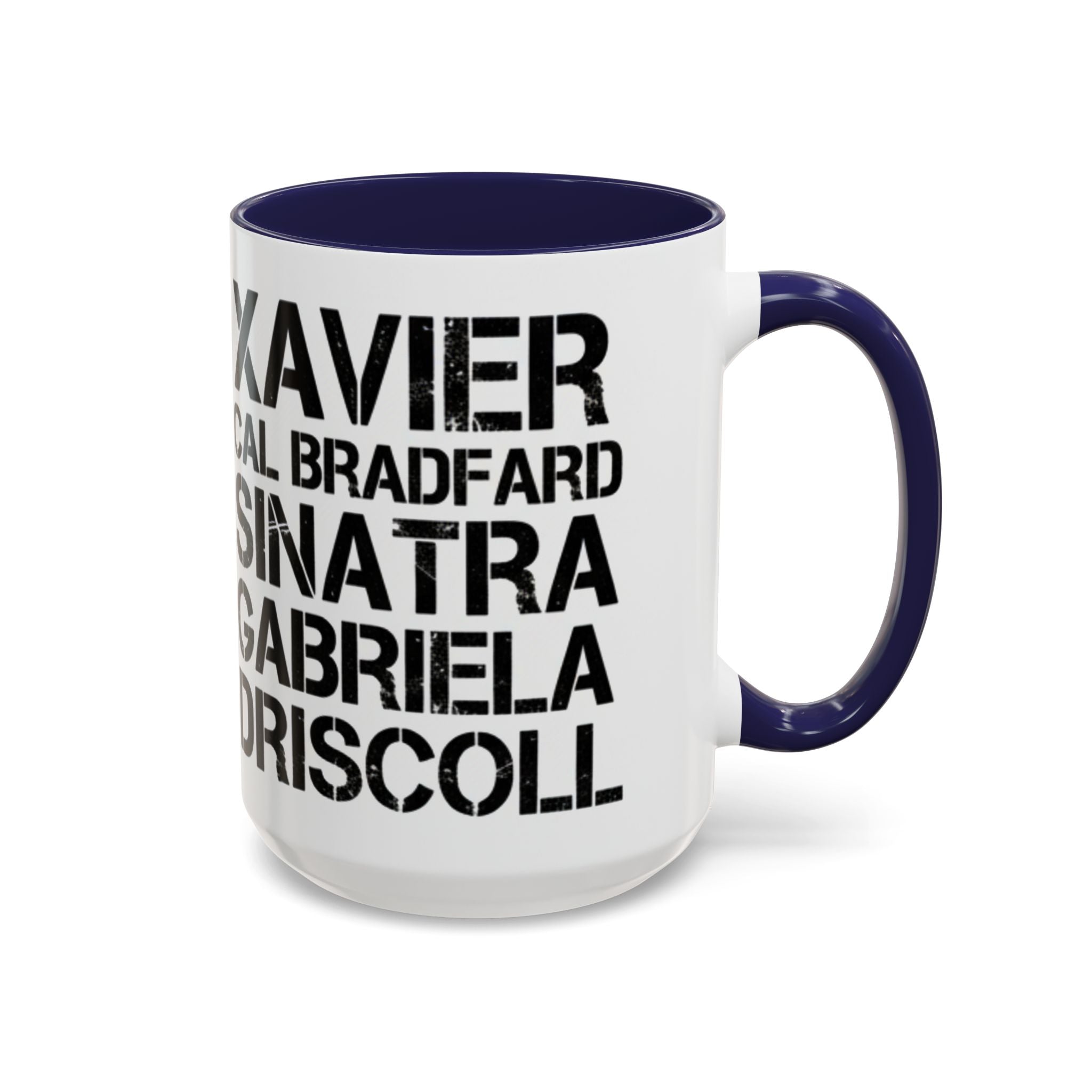 Paradise TV Show Typography Names Accent Coffee Mug — Bold Black Name List Design (11/15oz) - Creations by Chris and Carlos