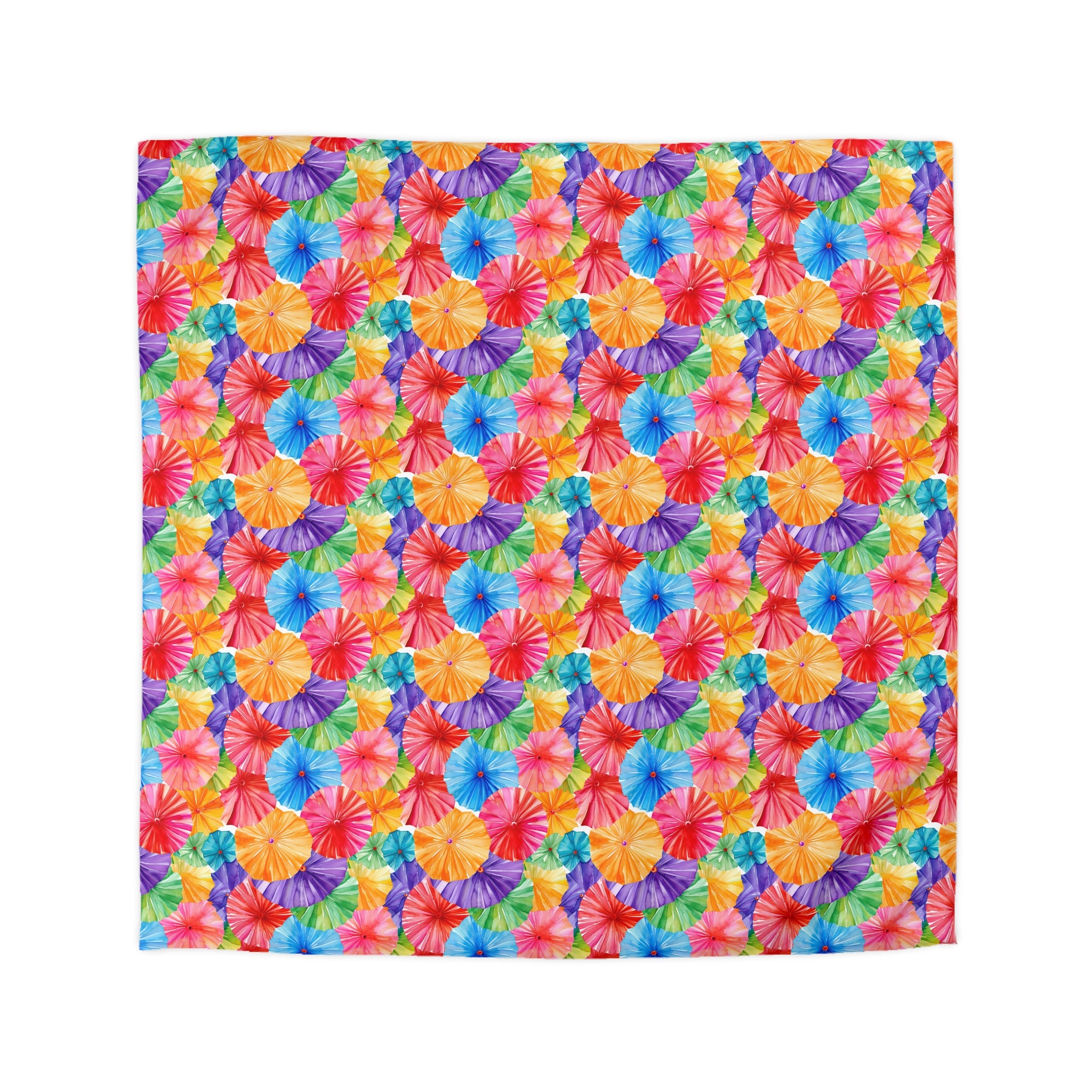 Sol y Alegría (Sun and Joy) Collection- Tie-Dye Floral Duvet Cover — Vibrant Rainbow Microfiber Bedding - Creations by Chris and Carlos