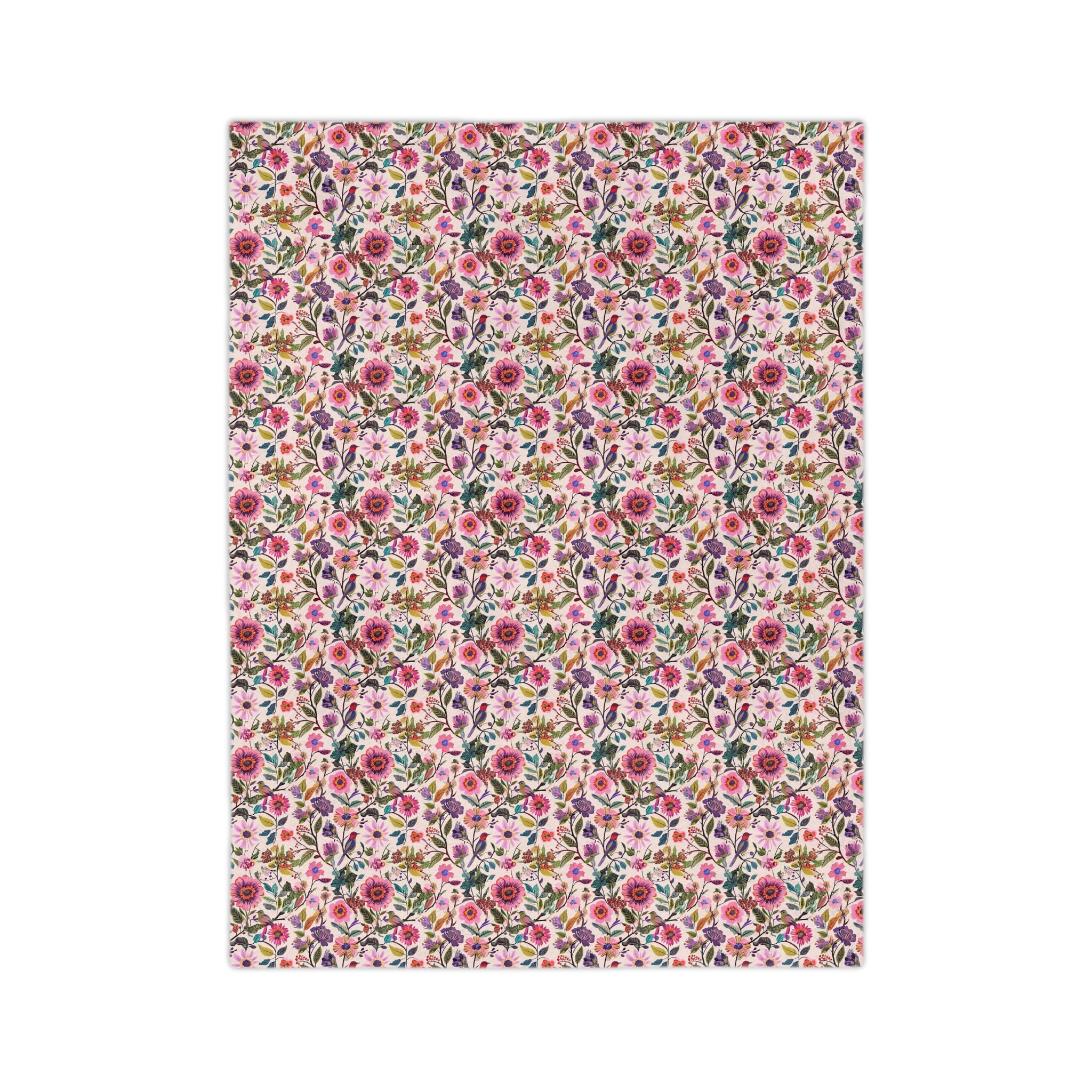 Floral Velveteen Microfiber Blanket — Pink Garden Rose Pattern, Soft Cozy Throw for Bedroom & Gifts - Creations by Chris and Carlos
