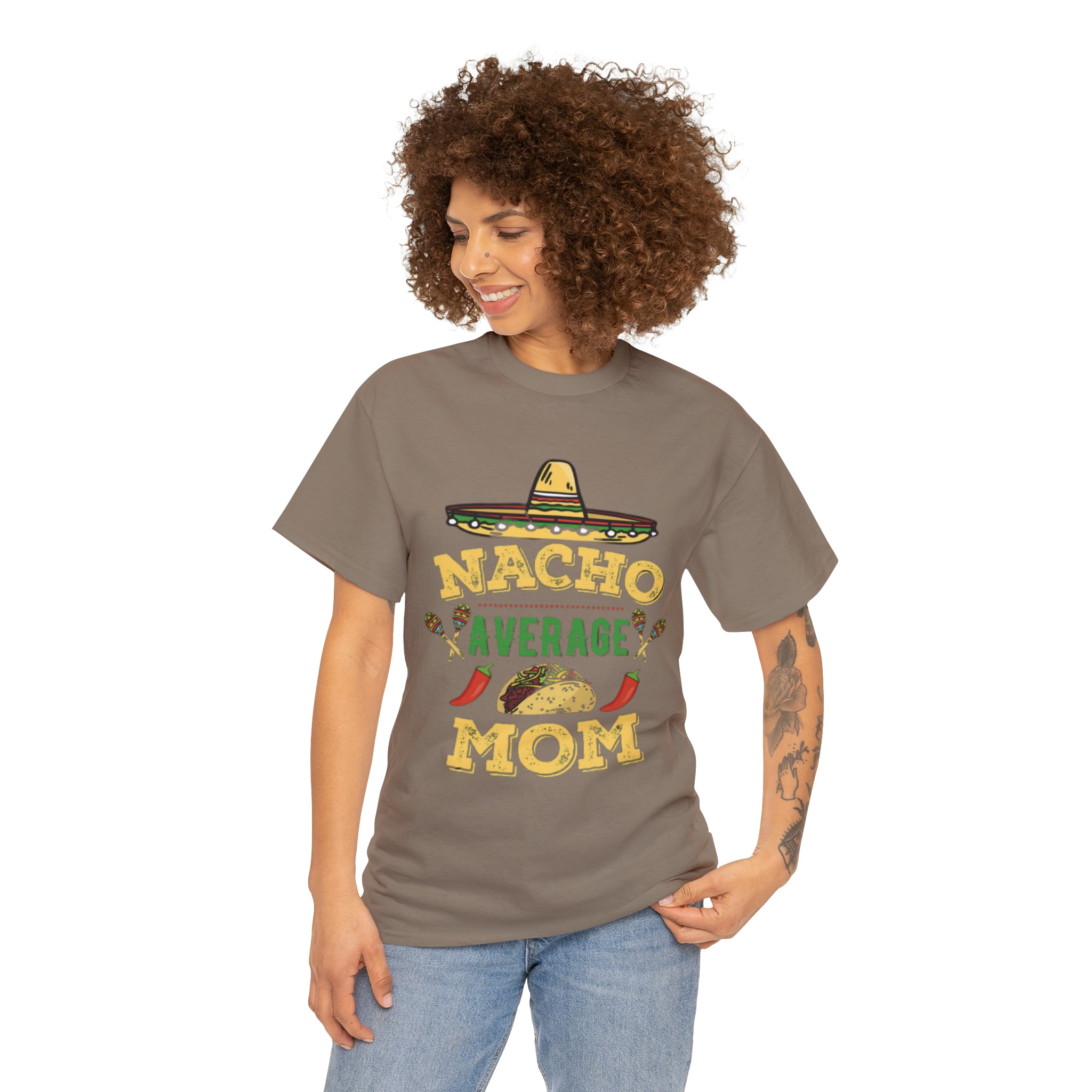 Nacho Average Mom- Unisex Heavy Cotton T-Shirt - Creations by Chris and Carlos