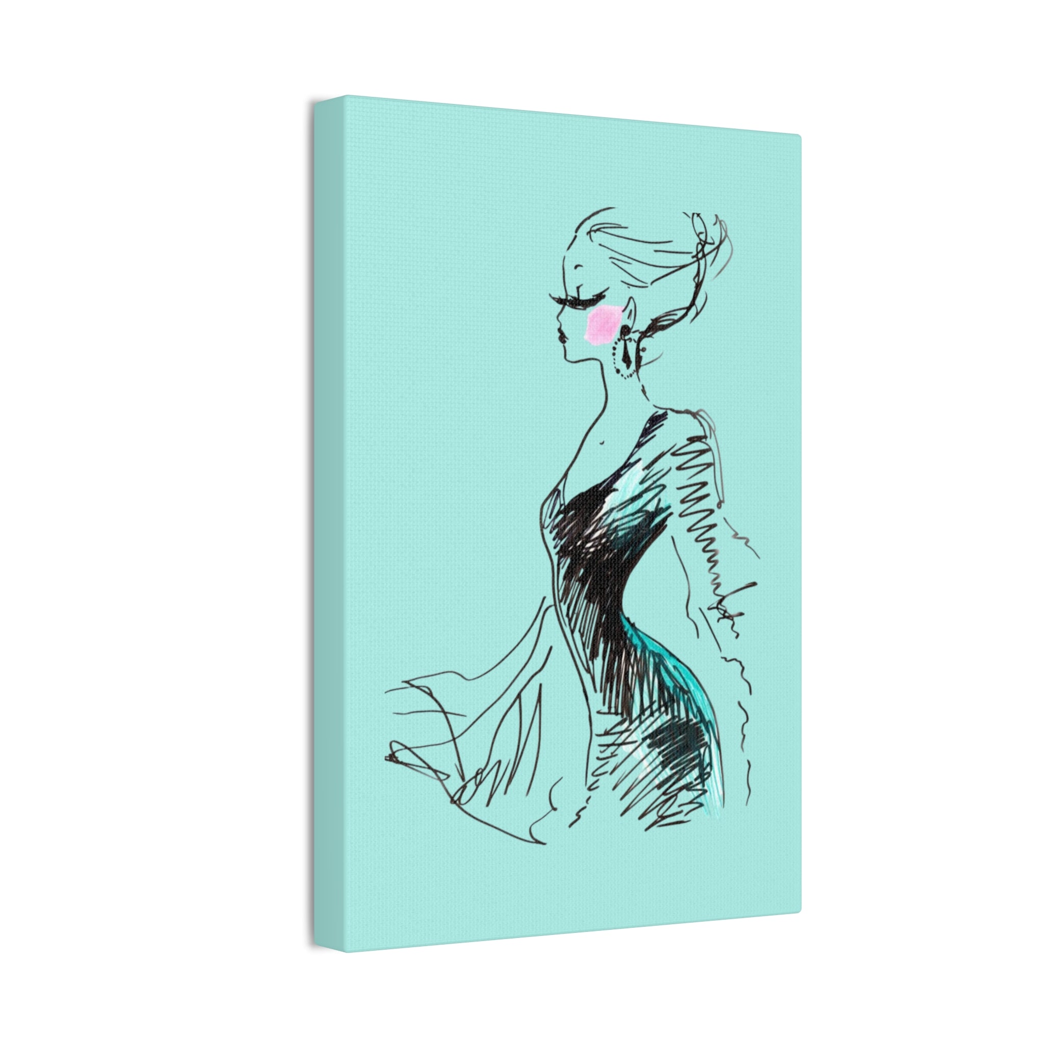 Fashion Illustration Canvas Print — Elegant Woman Sketch Wall Art - Creations by Chris and Carlos
