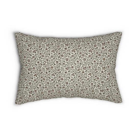 Floral Vine Lumbar Pillow — Neutral Botanical Throw Pillow - Creations by Chris and Carlos
