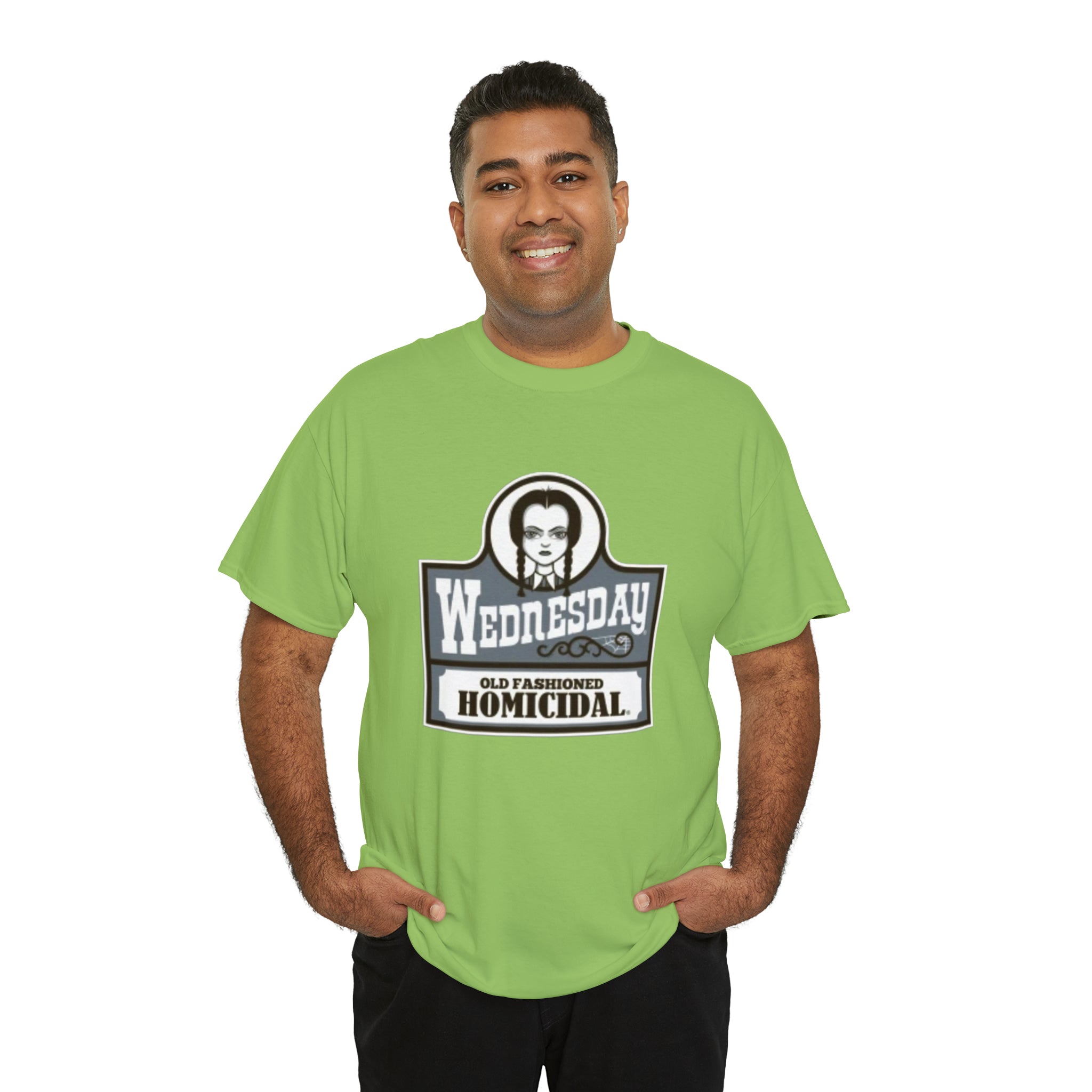 Wednesday- Wendys Unisex Heavy Cotton T-Shirt - Creations by Chris and Carlos