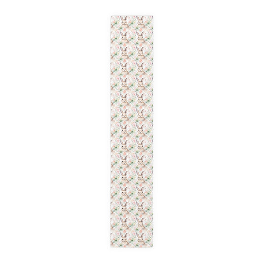 Easter Bunny Floral Table Runner — Spring Cotton-Poly Dining Decor - Creations by Chris and Carlos