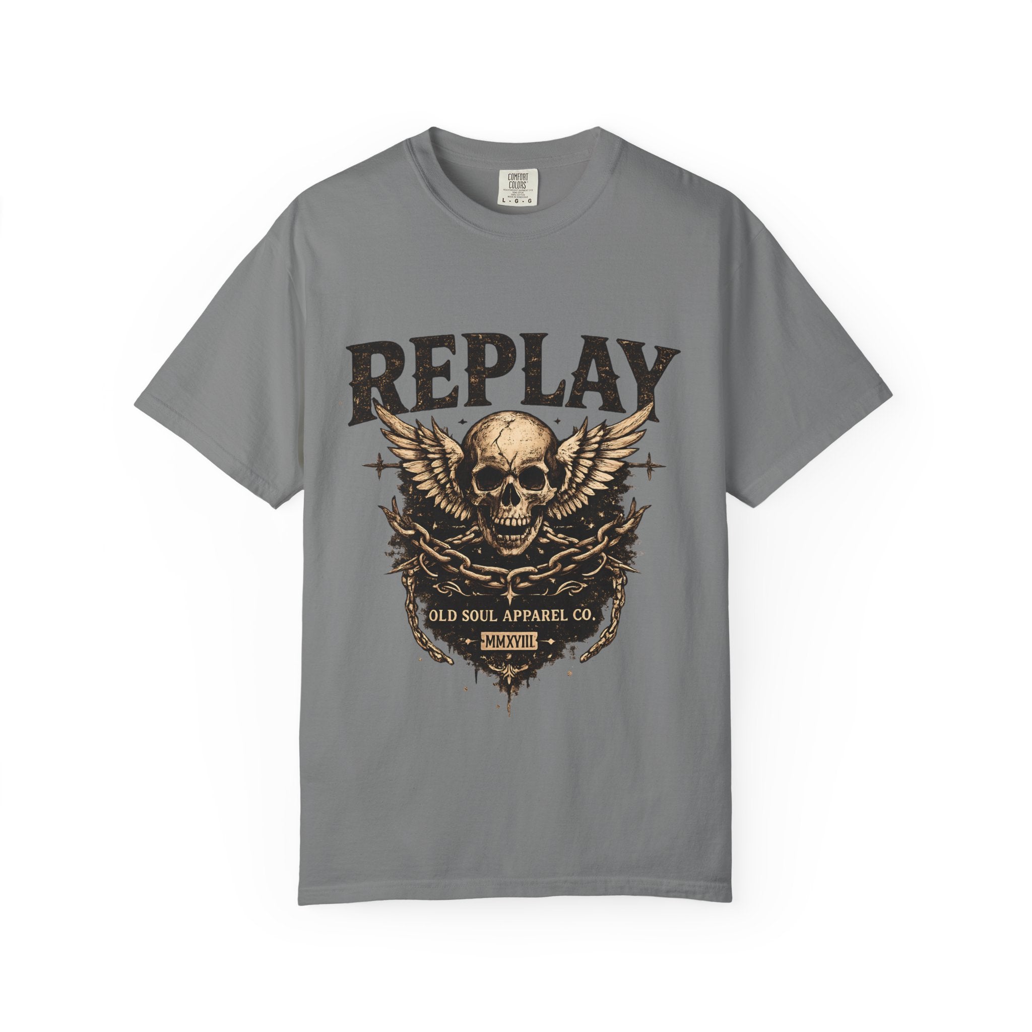 Replay Skull T-Shirt — Vintage Rock Graphic Tee - Creations by Chris and Carlos